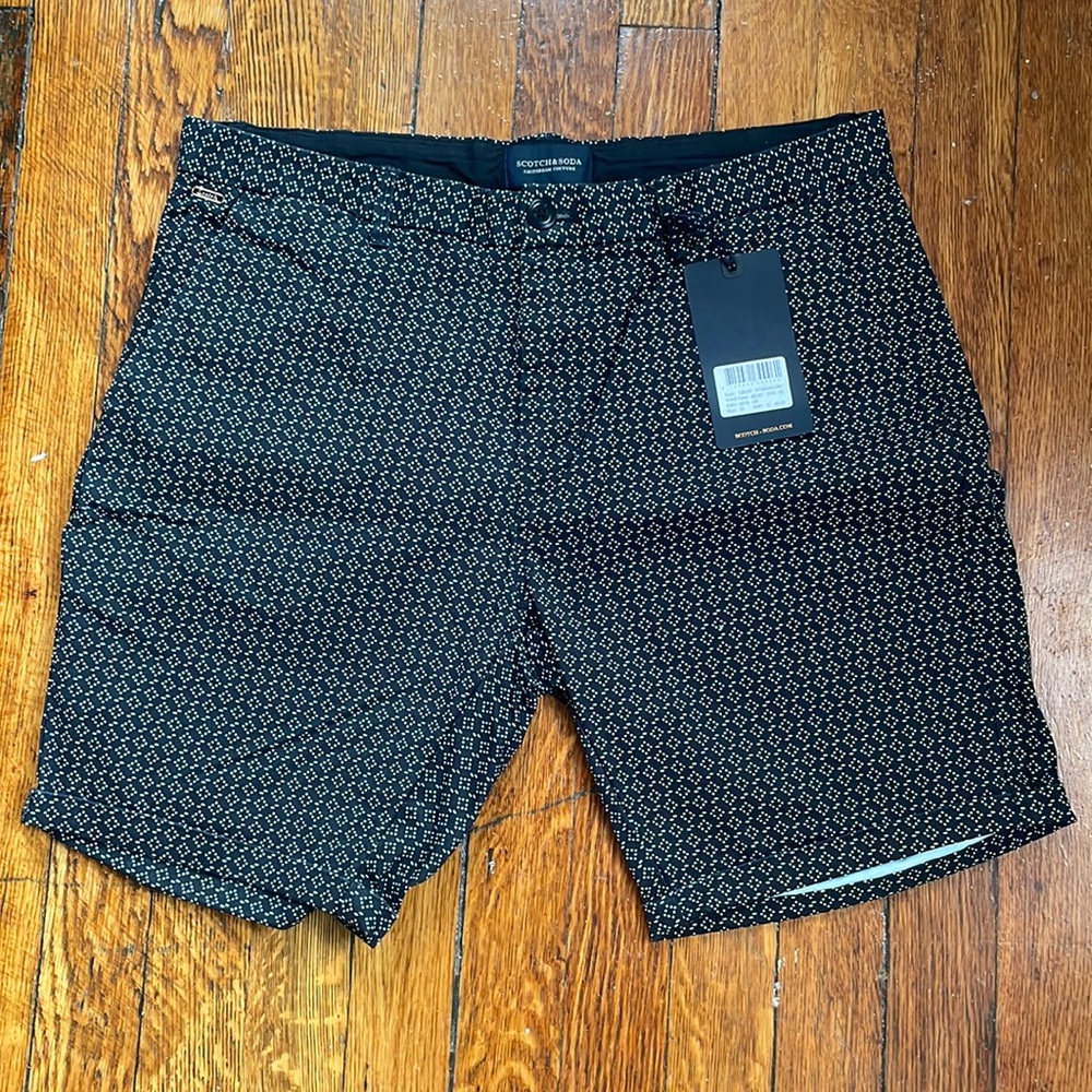 Scotch and soda mens shorts size 31 navy blue with patterns
